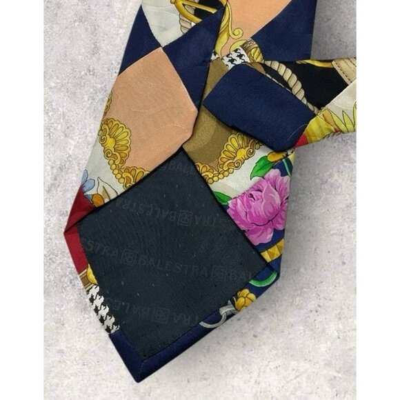 RENATO BALESTRA Silk Tie ITALY XL Multicolor Geometric Art W:4" EUC - Picture 3 of 4